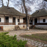 BUCHAREST, ROMANIA- 9 JANUARY, 2020: Rural houses at the National Museum of Dimitrie Gusti village